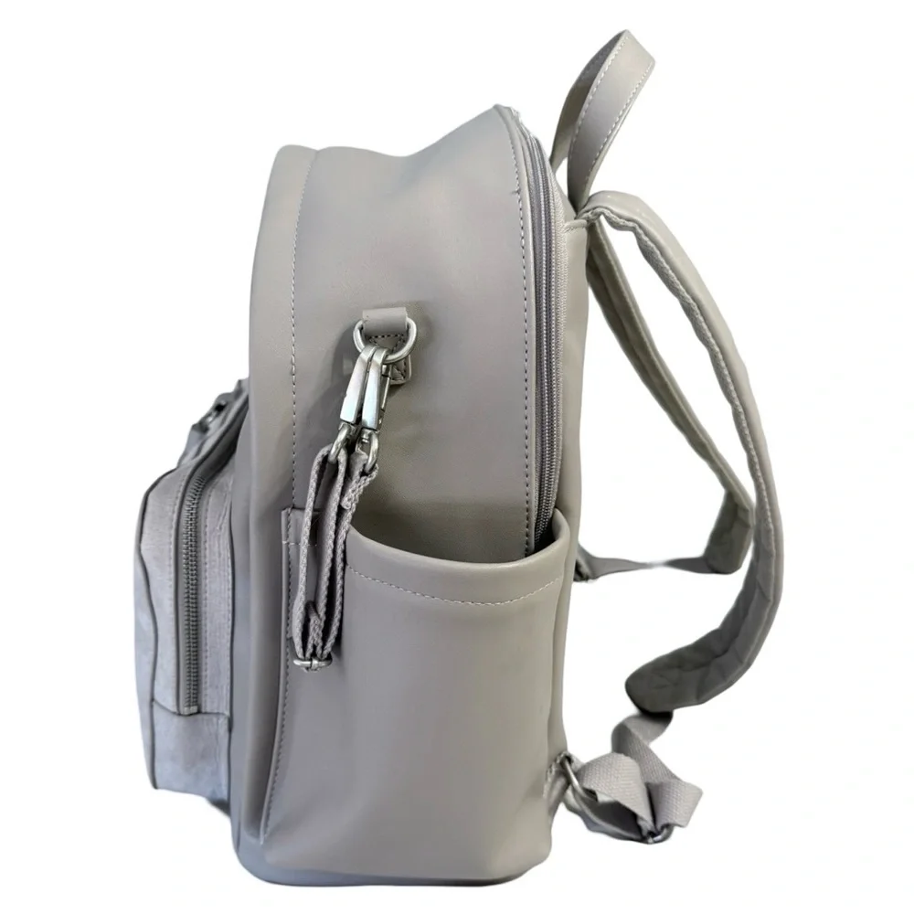 Skip Hop Greenwich Grey Diaper Bag Backpack With Changing Pad & Stroller Straps